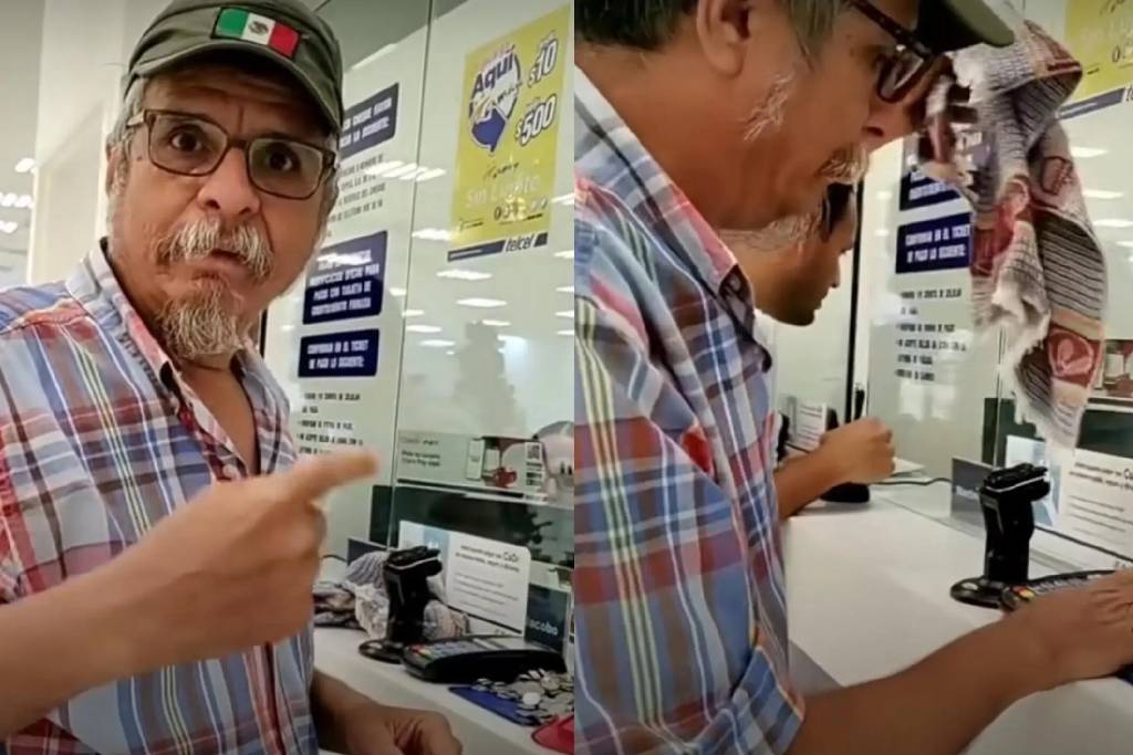 Video. Señor paga factura de Telcel con mil 600 monedas de 50 por cobros excesivo